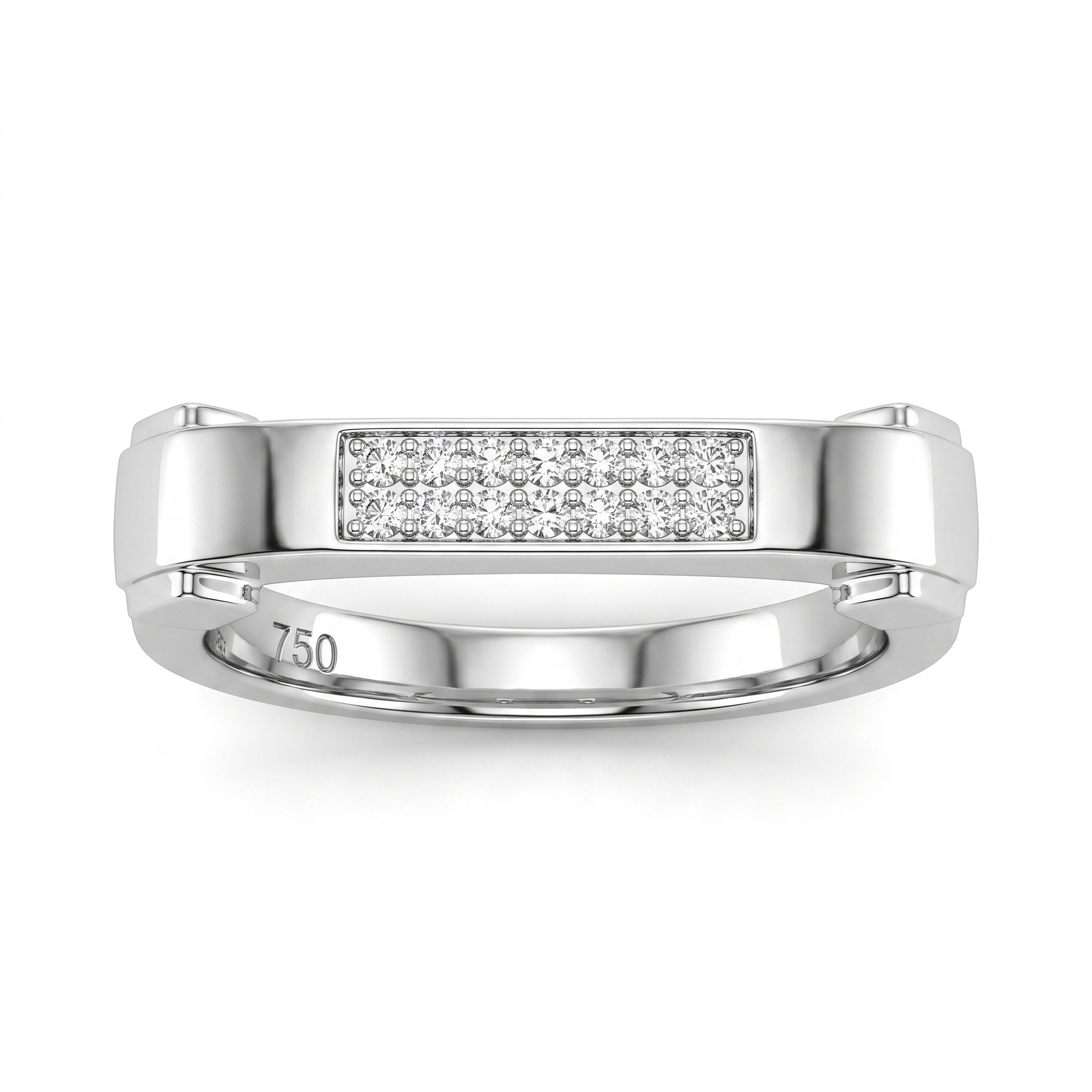 Natural Diamond Bangle Bracelet | 0.19 CT Natural Diamonds | 18K White Gold | Saleh Sallom Jewelry