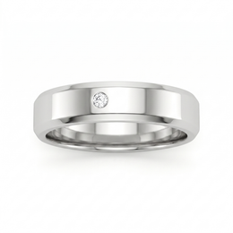 Natural Diamond Wedding Band Ring | 0.05 CT Natural Diamond | 18K White Gold | Saleh Sallom Jewelry