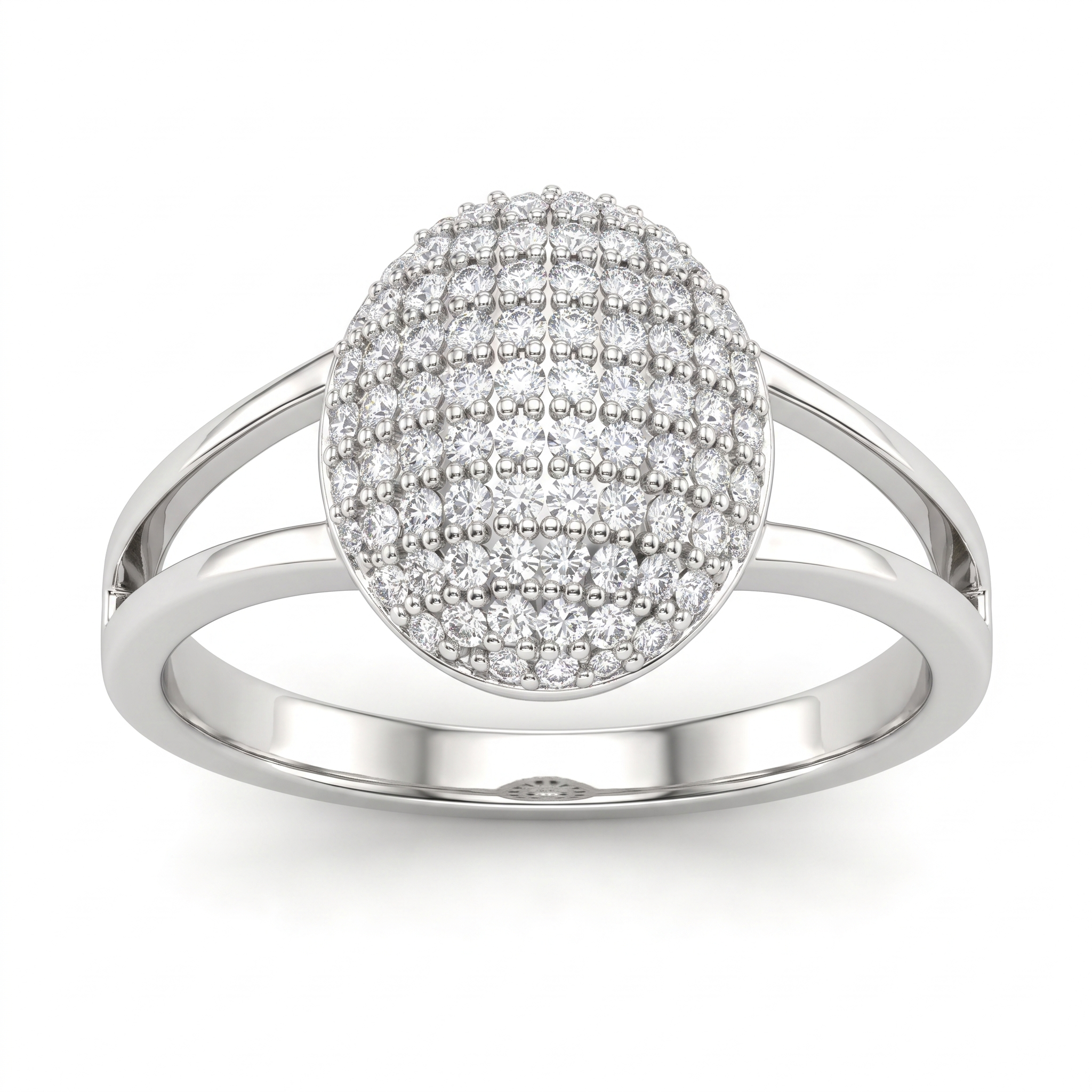 Natural Diamond Pavé Cluster Ring | 0.40 CT Natural Diamonds | 18K White Gold | Saleh Sallom Jewelry Main image
