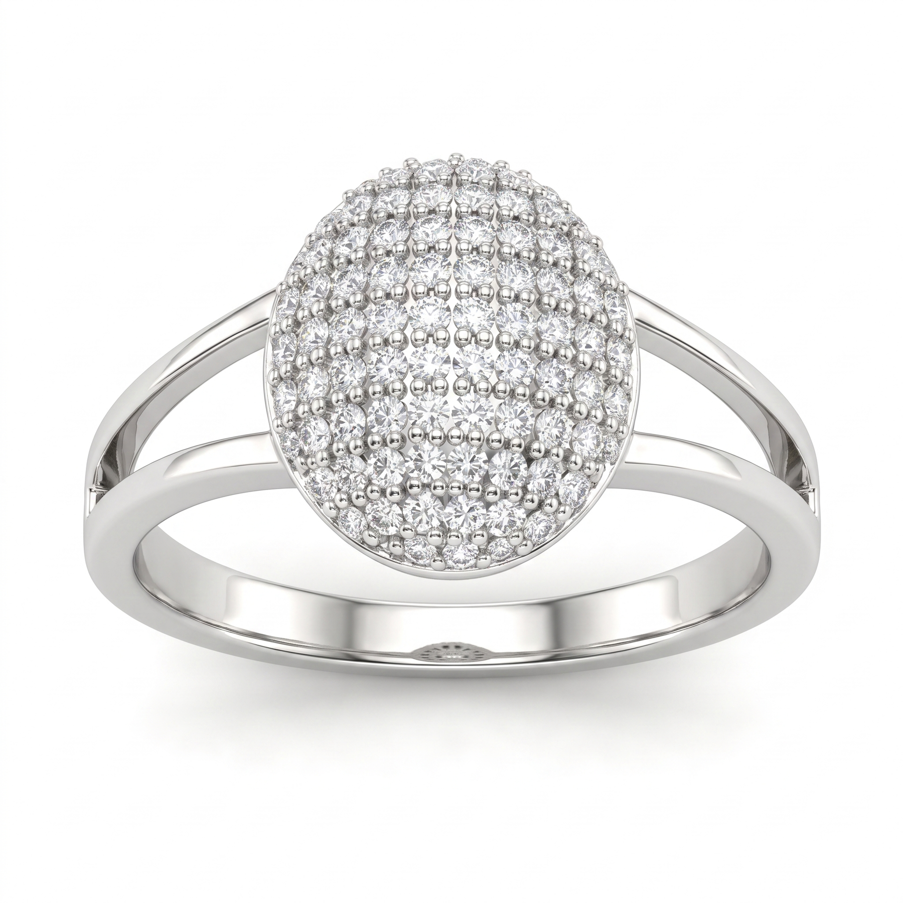 Natural Diamond Pavé Cluster Ring | 0.40 CT Natural Diamonds | 18K White Gold | Saleh Sallom Jewelry