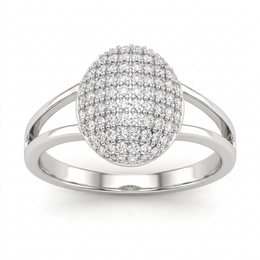 Natural Diamond Pavé Cluster Ring | 0.40 CT Natural Diamonds | 18K White Gold | Saleh Sallom Jewelry