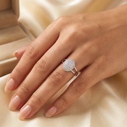 Natural Diamond Pavé Cluster Ring | 0.40 CT Natural Diamonds | 18K White Gold | Saleh Sallom Jewelry