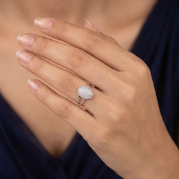 Natural Diamond Pavé Cluster Ring | 0.40 CT Natural Diamonds | 18K White Gold | Saleh Sallom Jewelry