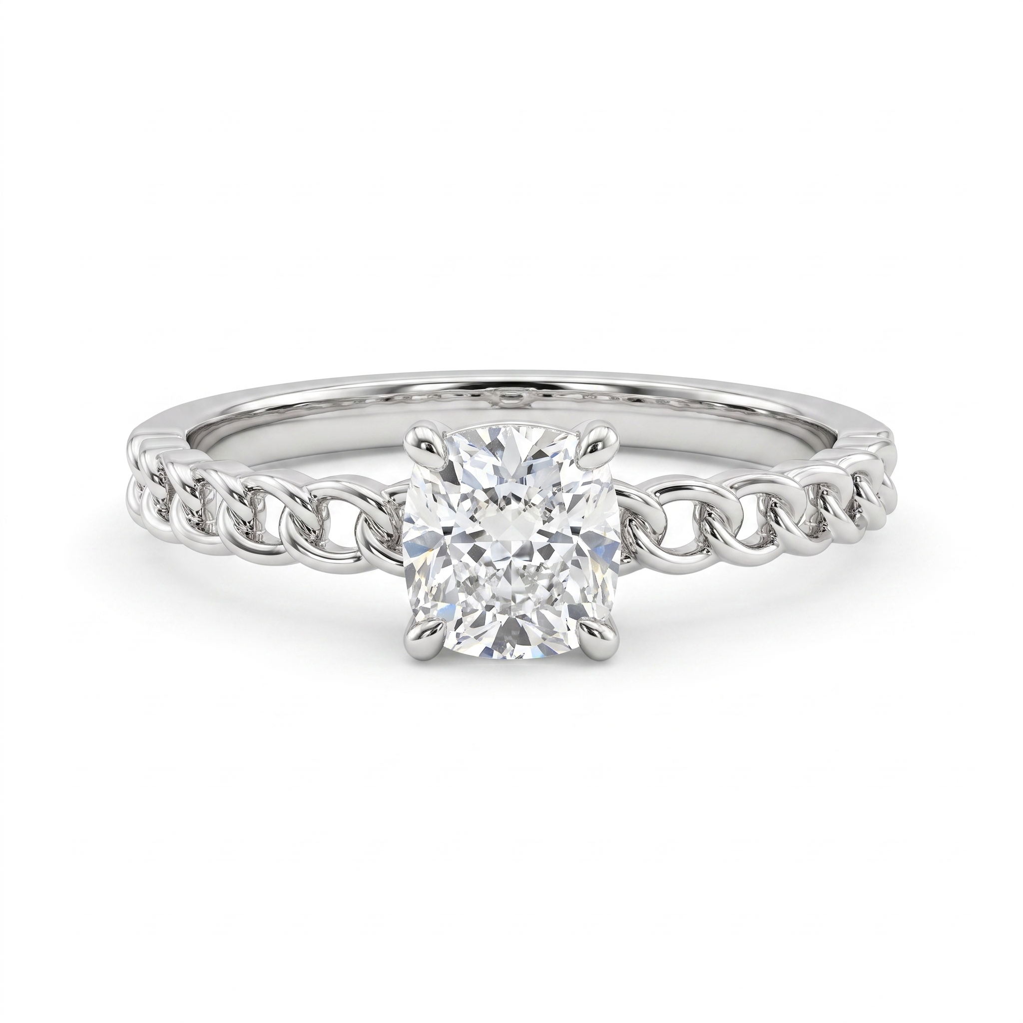 Natural Diamond Solitaire Ring | 0.46 CT Natural Diamond | 18K White Gold | Saleh Sallom Jewelry Main image