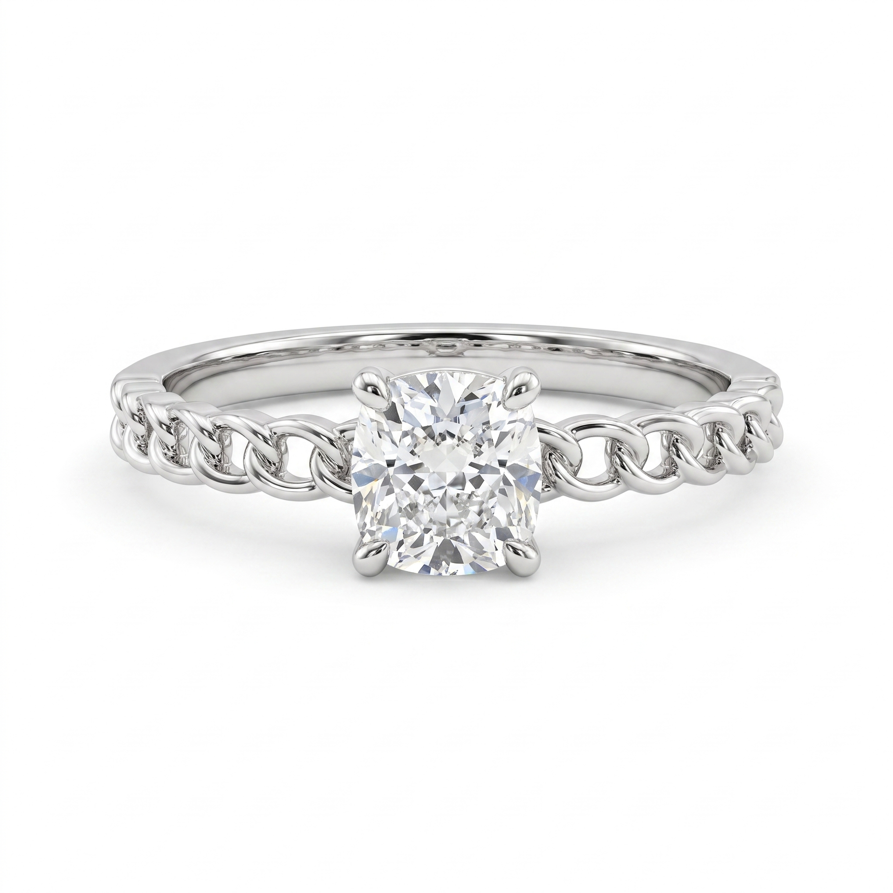 Natural Diamond Solitaire Ring | 0.46 CT Natural Diamond | 18K White Gold | Saleh Sallom Jewelry