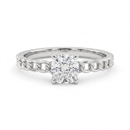 Natural Diamond Solitaire Ring | 0.46 CT Natural Diamond | 18K White Gold | Saleh Sallom Jewelry