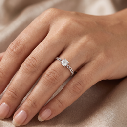Natural Diamond Solitaire Ring | 0.46 CT Natural Diamond | 18K White Gold | Saleh Sallom Jewelry