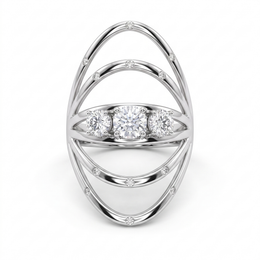 Natural Diamond Openwork Statement Ring | 0.75 CT Natural Diamonds | 18K White Gold | Saleh Sallom Jewelry