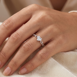 Natural Heart Shape Diamond Ring | 0.22 CT Natural Diamond | 18K White Gold | Saleh Sallom Jewelry