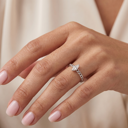 Natural Marquise Diamond Solitaire Ring | 0.40 CT Natural Diamond | 18K White Gold | Saleh Sallom Jewelry
