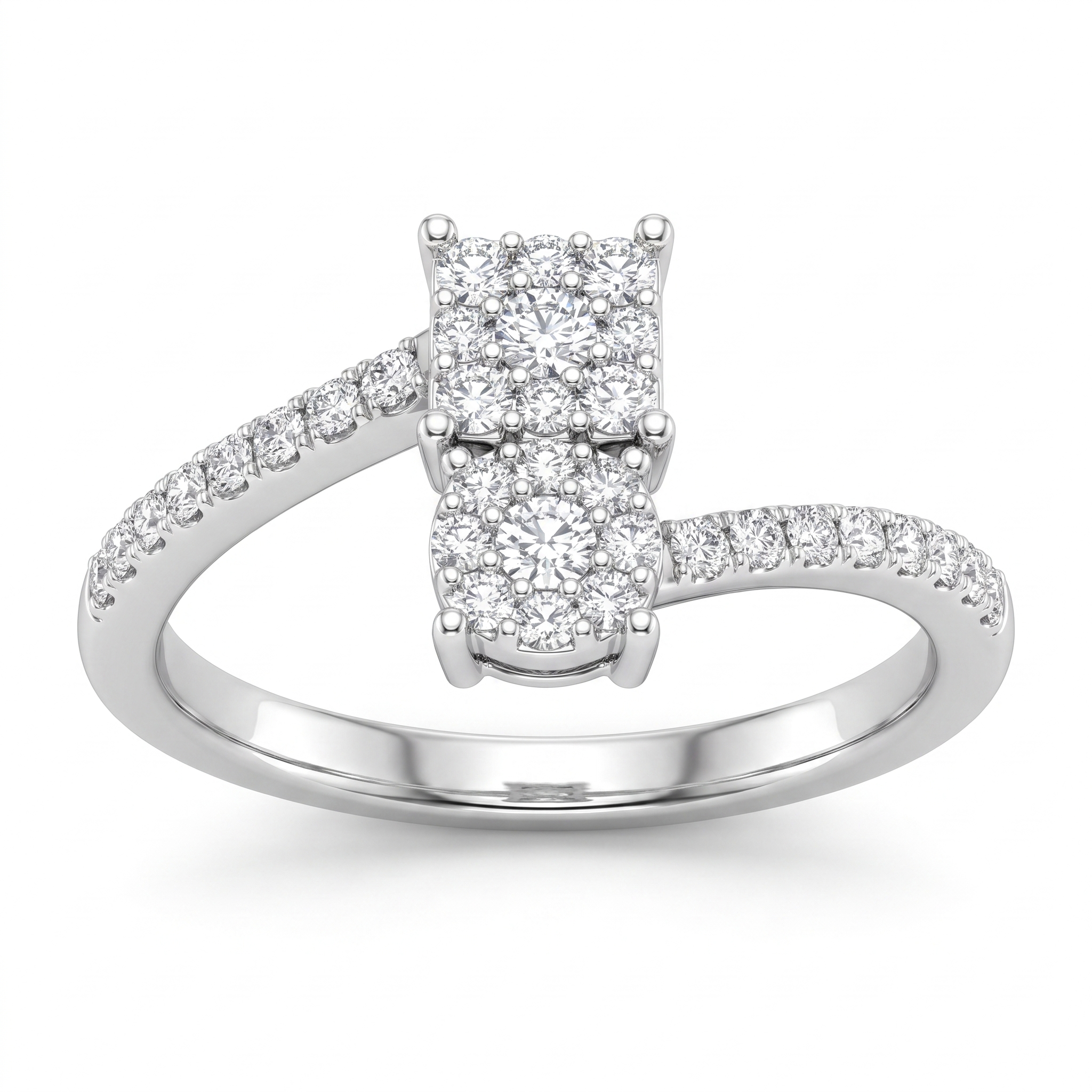 Natural Diamond Cluster Ring | 2.25 CT Natural Diamonds | 18K White Gold | Saleh Sallom Jewelry Secondary image