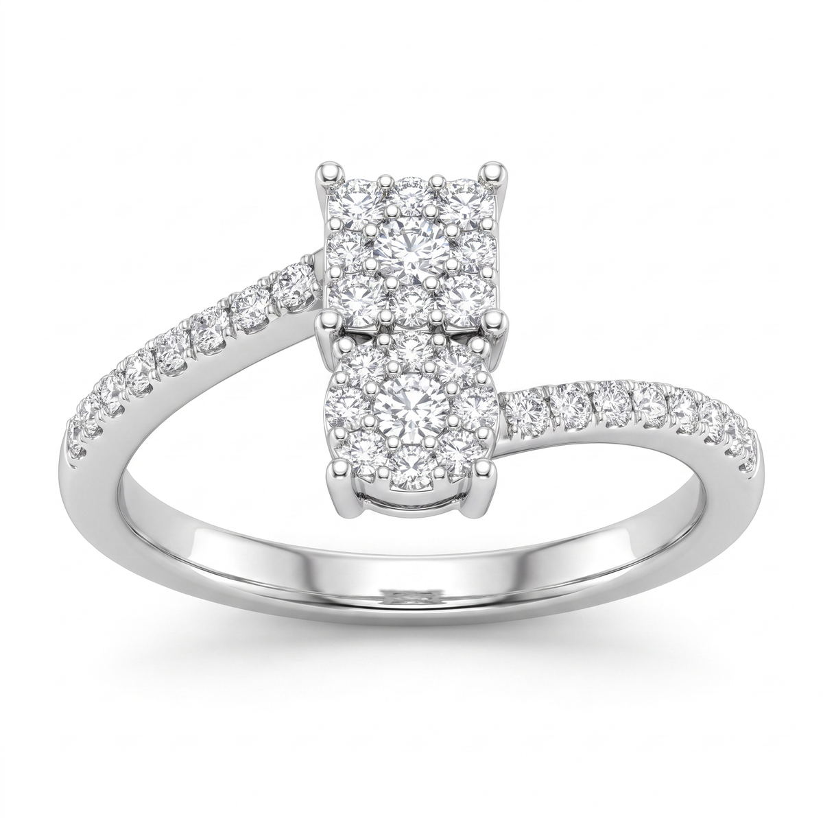 Natural Diamond Cluster Ring | 2.25 CT Natural Diamonds | 18K White Gold | Saleh Sallom Jewelry