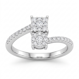 Natural Diamond Cluster Ring | 2.25 CT Natural Diamonds | 18K White Gold | Saleh Sallom Jewelry
