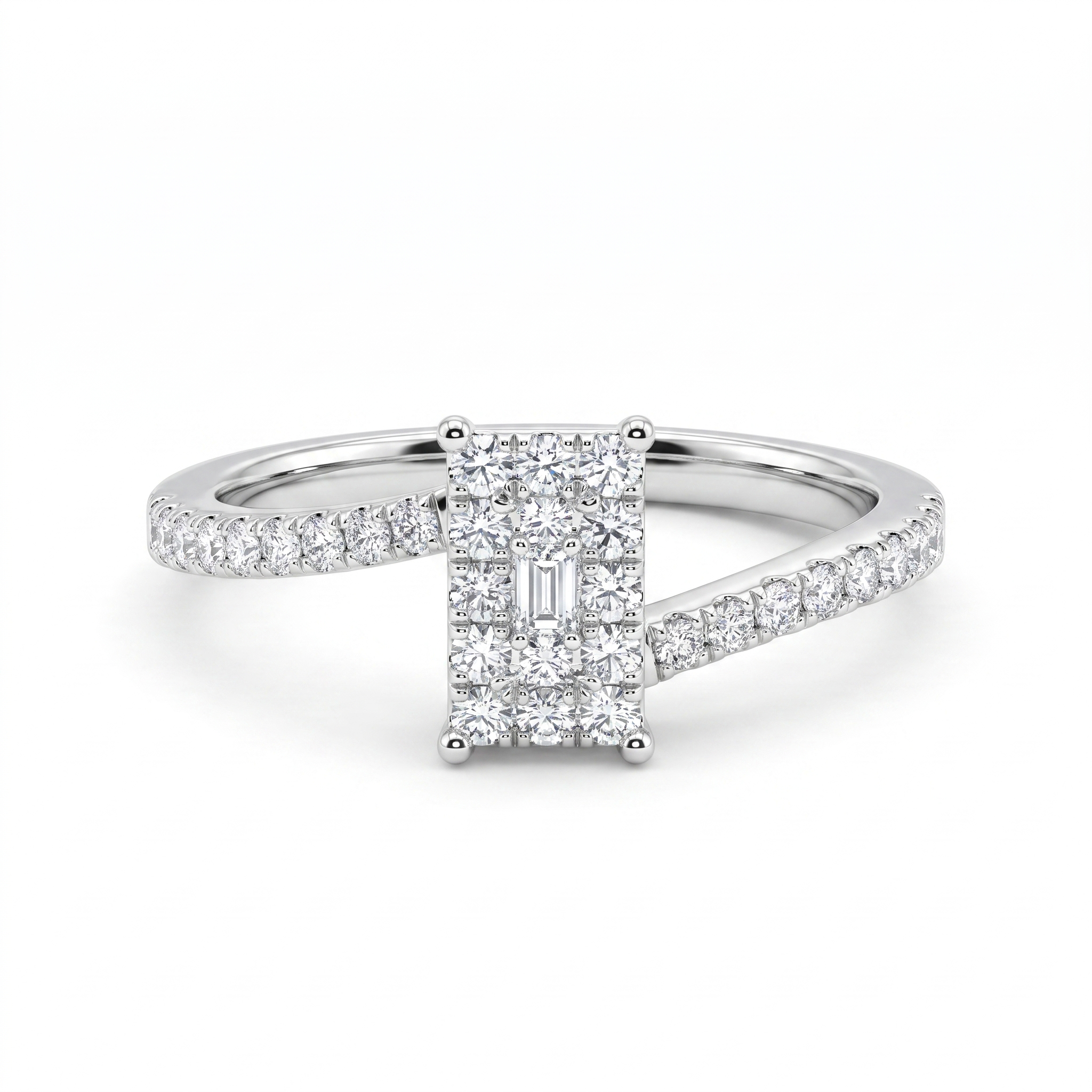Natural Diamond Cluster Ring | 2.25 CT Natural Diamonds | 18K White Gold | Saleh Sallom Jewelry Main image