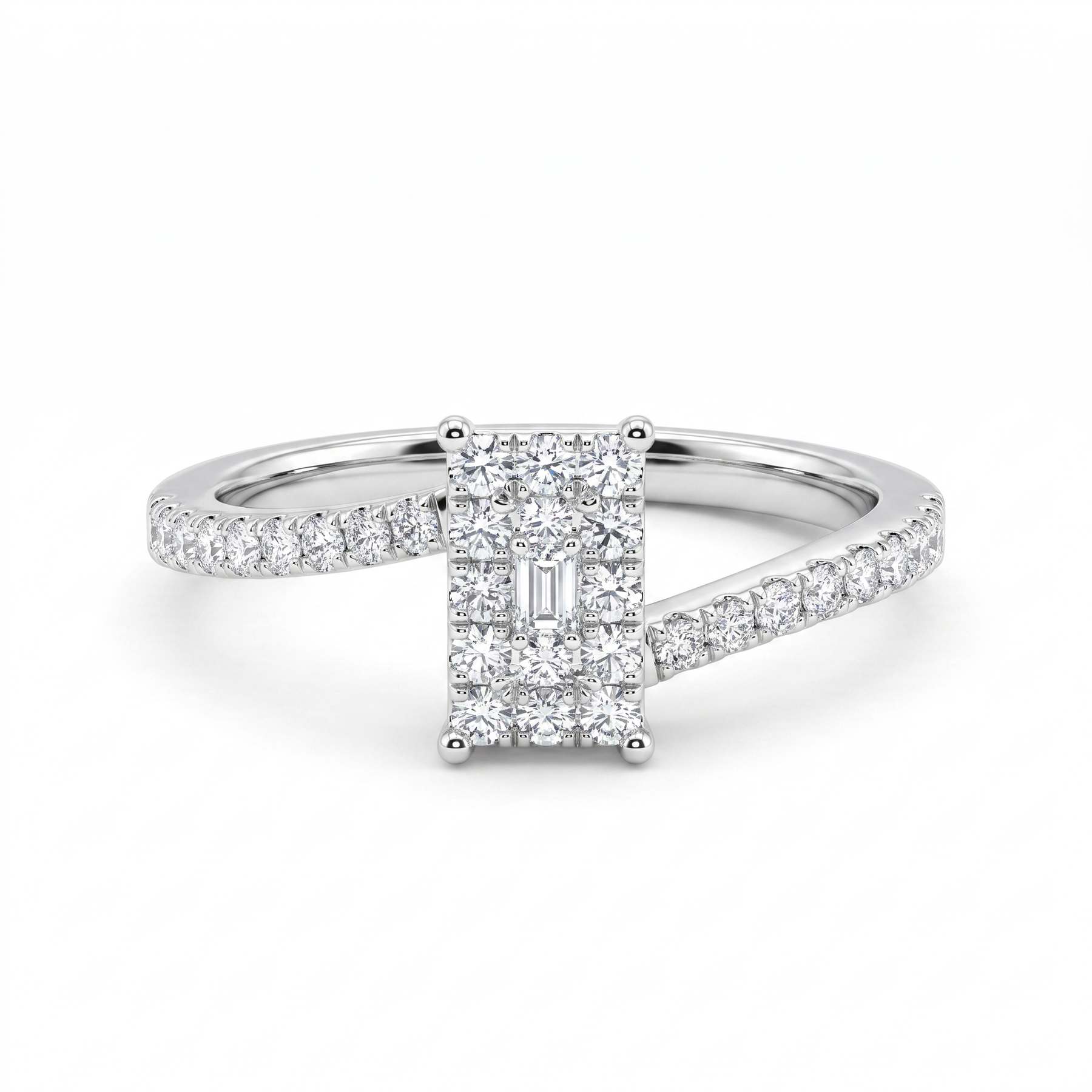 Natural Diamond Cluster Ring | 2.25 CT Natural Diamonds | 18K White Gold | Saleh Sallom Jewelry