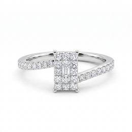 Natural Diamond Cluster Ring | 2.25 CT Natural Diamonds | 18K White Gold | Saleh Sallom Jewelry