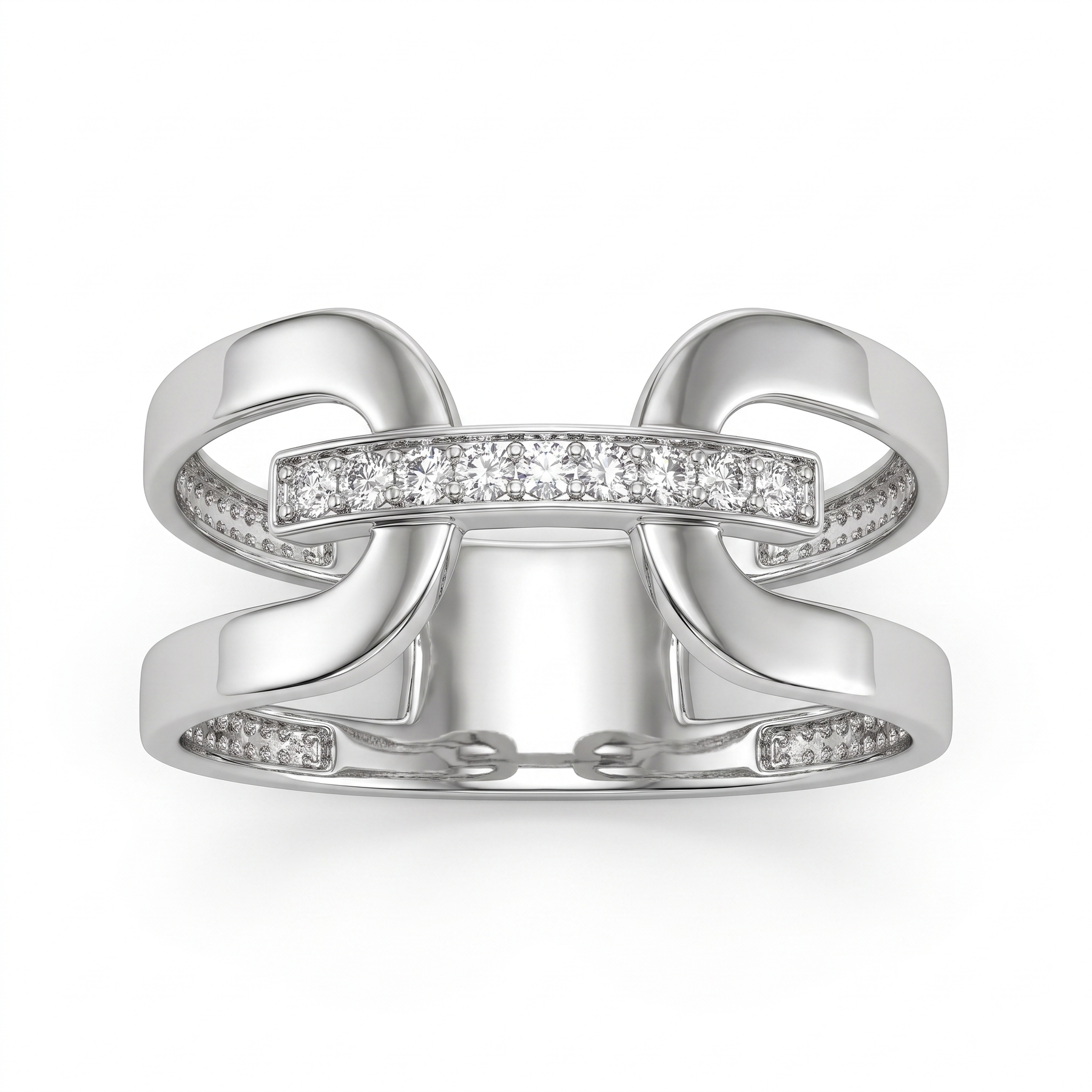 Natural Diamond Designer Ring | 0.16 CT Natural Diamonds | 18K White Gold | Saleh Sallom Jewelry