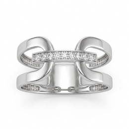 Natural Diamond Designer Ring | 0.16 CT Natural Diamonds | 18K White Gold | Saleh Sallom Jewelry