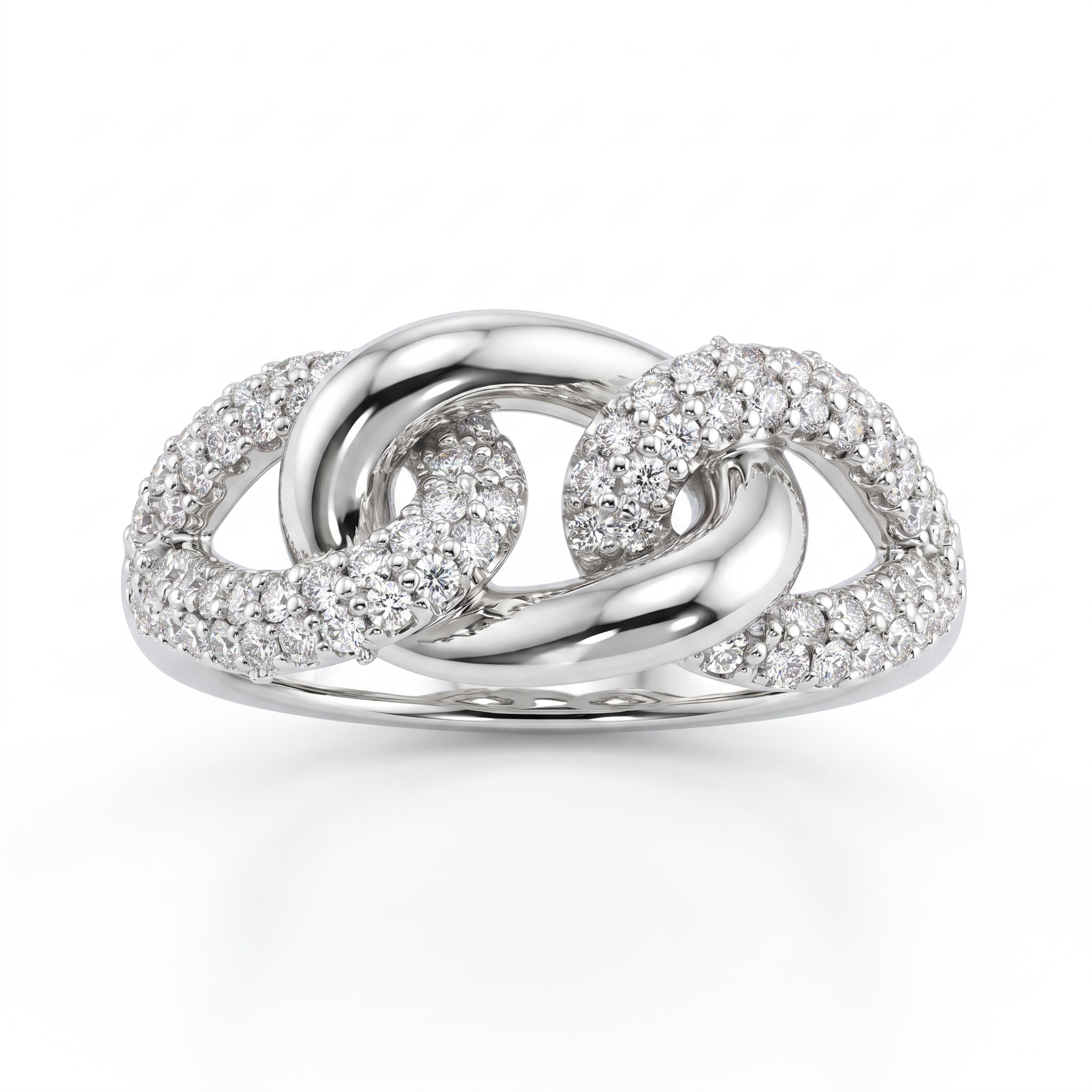 Natural Diamond Designer Ring | 0.49 CT Natural Diamonds | 18K White Gold | Saleh Sallom Jewelry Main image