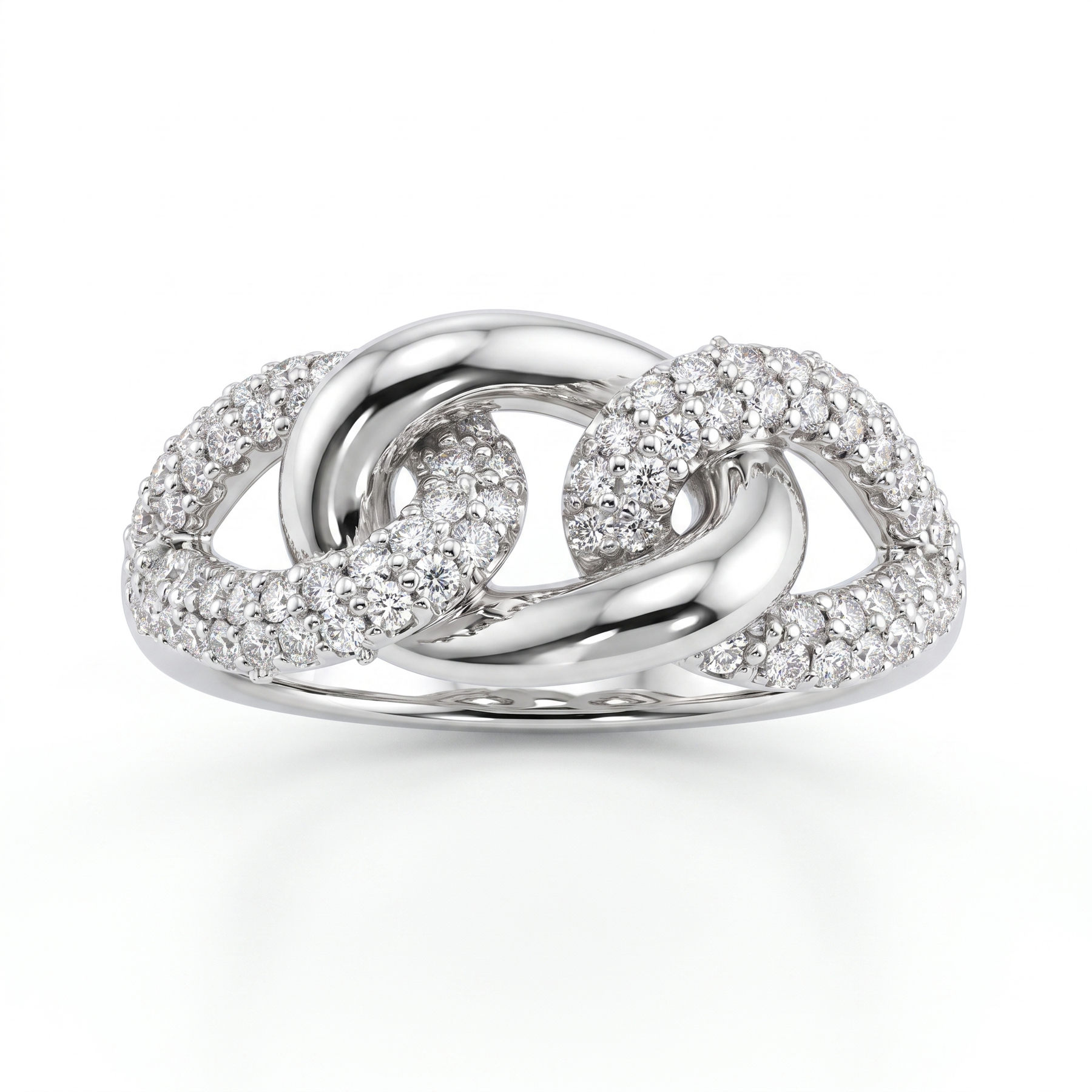 Natural Diamond Designer Ring | 0.49 CT Natural Diamonds | 18K White Gold | Saleh Sallom Jewelry
