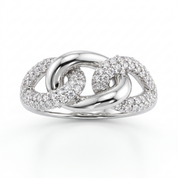 Natural Diamond Designer Ring | 0.49 CT Natural Diamonds | 18K White Gold | Saleh Sallom Jewelry