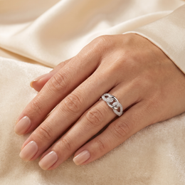 Natural Diamond Designer Ring | 0.49 CT Natural Diamonds | 18K White Gold | Saleh Sallom Jewelry