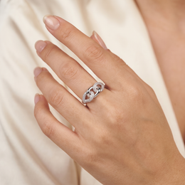 Natural Diamond Designer Ring | 0.49 CT Natural Diamonds | 18K White Gold | Saleh Sallom Jewelry