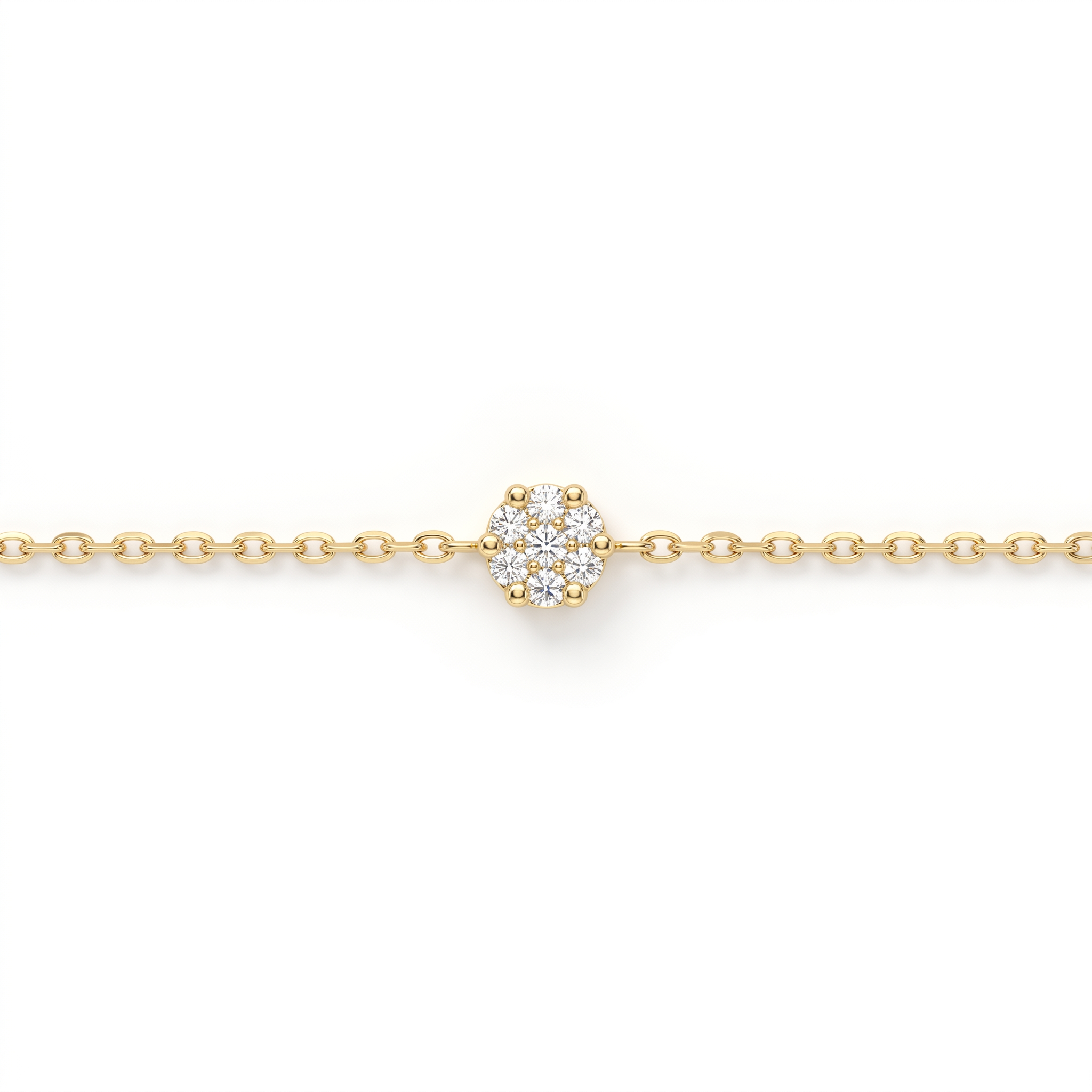 Natural Diamond Solitaire Bracelet | 0.09 CT Natural Diamonds | 18K Yellow Gold | Saleh Sallom Jewelry Main image