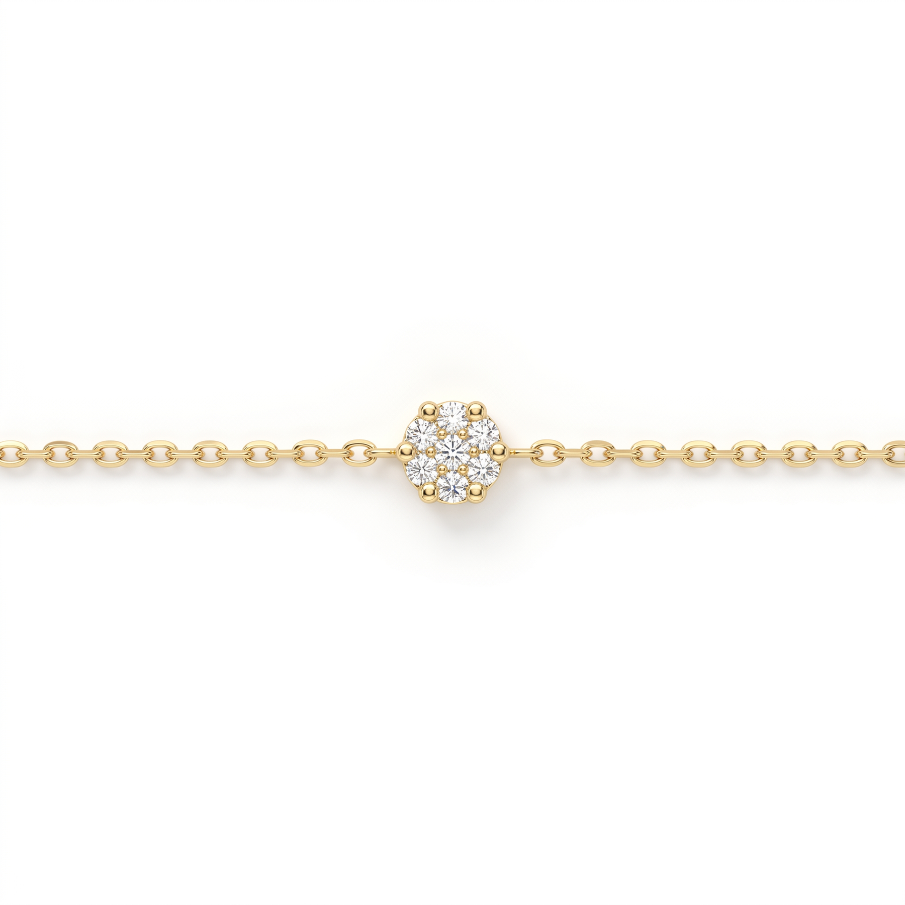 Natural Diamond Solitaire Bracelet | 0.09 CT Natural Diamonds | 18K Yellow Gold | Saleh Sallom Jewelry