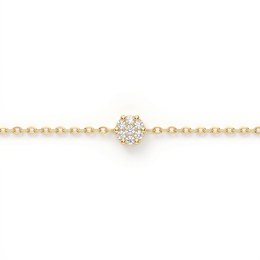Natural Diamond Solitaire Bracelet | 0.09 CT Natural Diamonds | 18K Yellow Gold | Saleh Sallom Jewelry