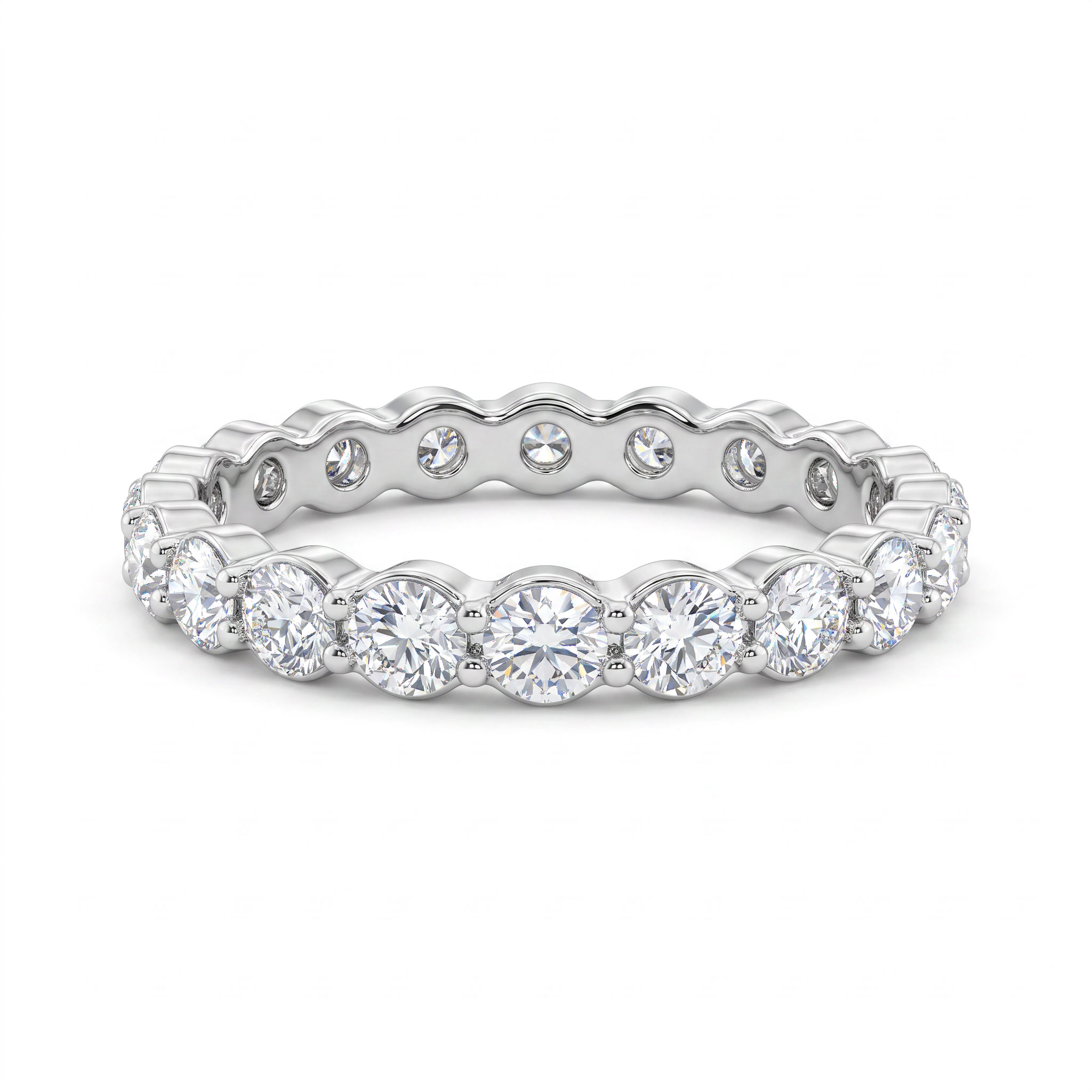 Natural Diamond Eternity Ring | 0.71 CT Natural Diamonds | 18K White Gold | Saleh Sallom Jewelry Main image