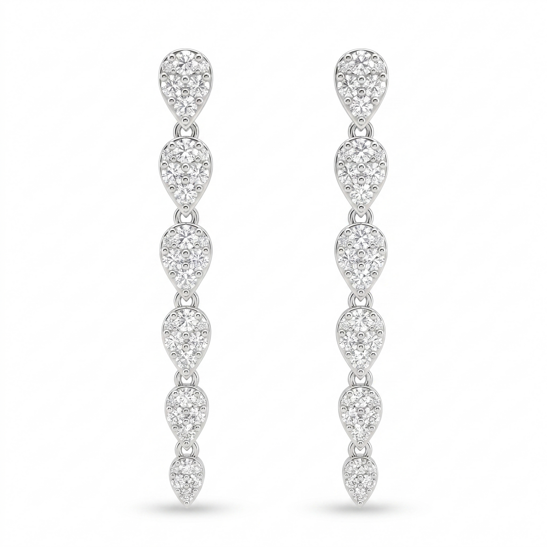 IGI Certified Natural Diamond Drop Earrings | 0.79 CT Natural Diamonds | 18K White Gold | Saleh Sallom Jewelry