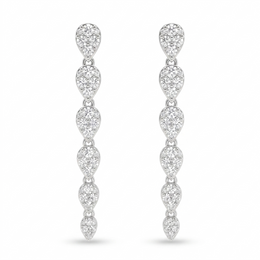 IGI Certified Natural Diamond Drop Earrings | 0.79 CT Natural Diamonds | 18K White Gold | Saleh Sallom Jewelry