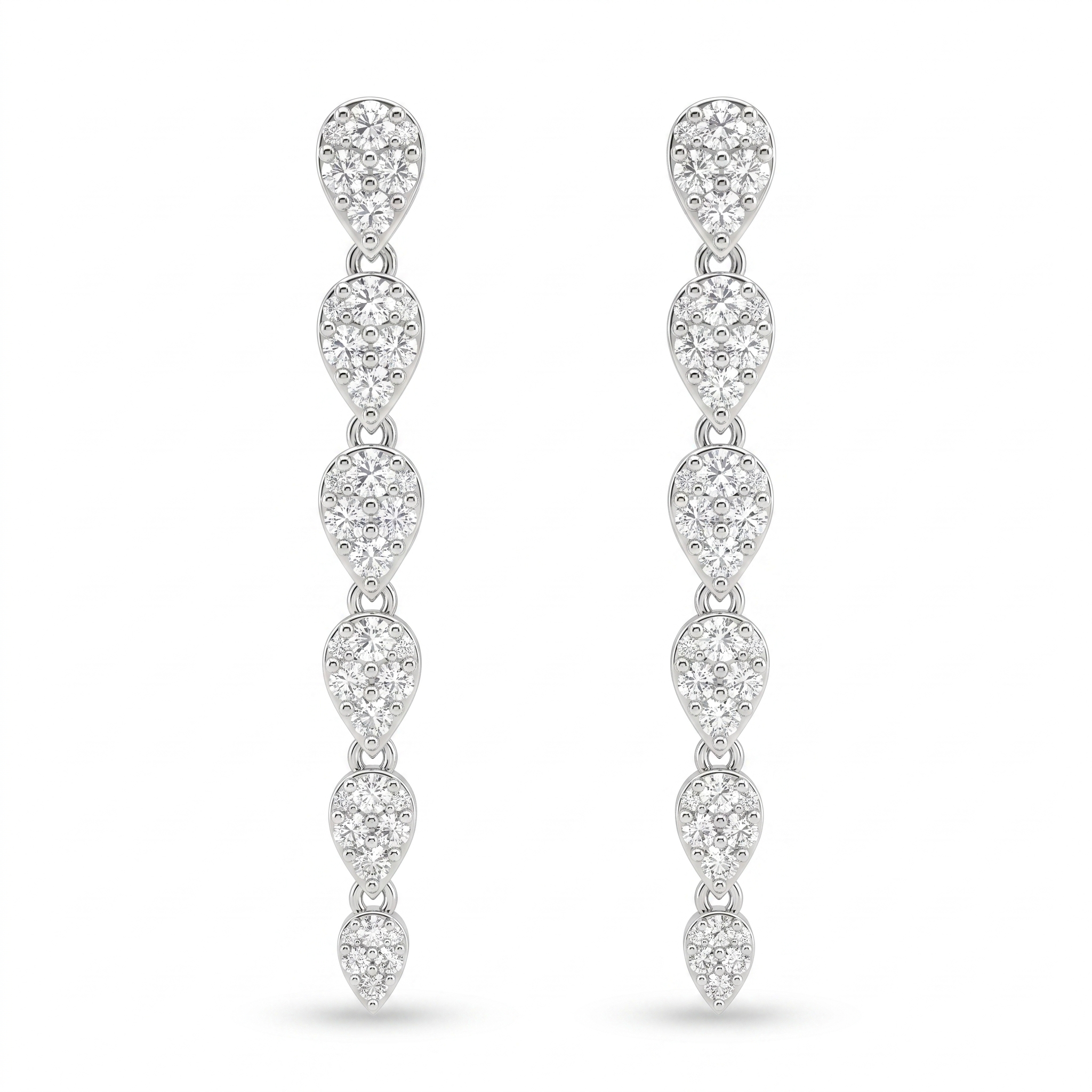 IGI Certified Natural Diamond Drop Earrings | 0.79 CT Natural Diamonds | 18K White Gold | Saleh Sallom Jewelry