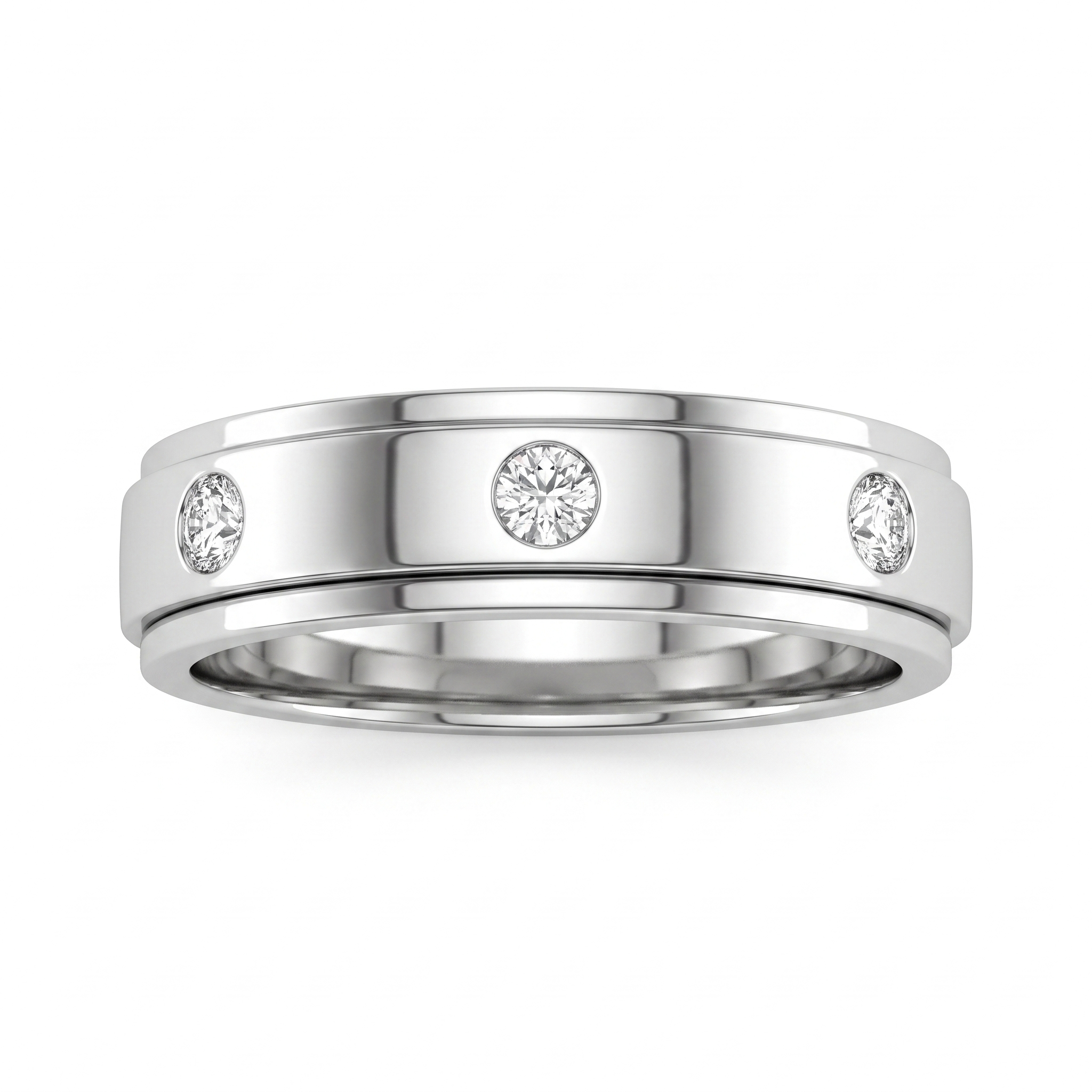 Natural Diamond Wedding Band Ring | 0.21 CT Natural Diamonds | 18K White Gold | Saleh Sallom Jewelry Main image