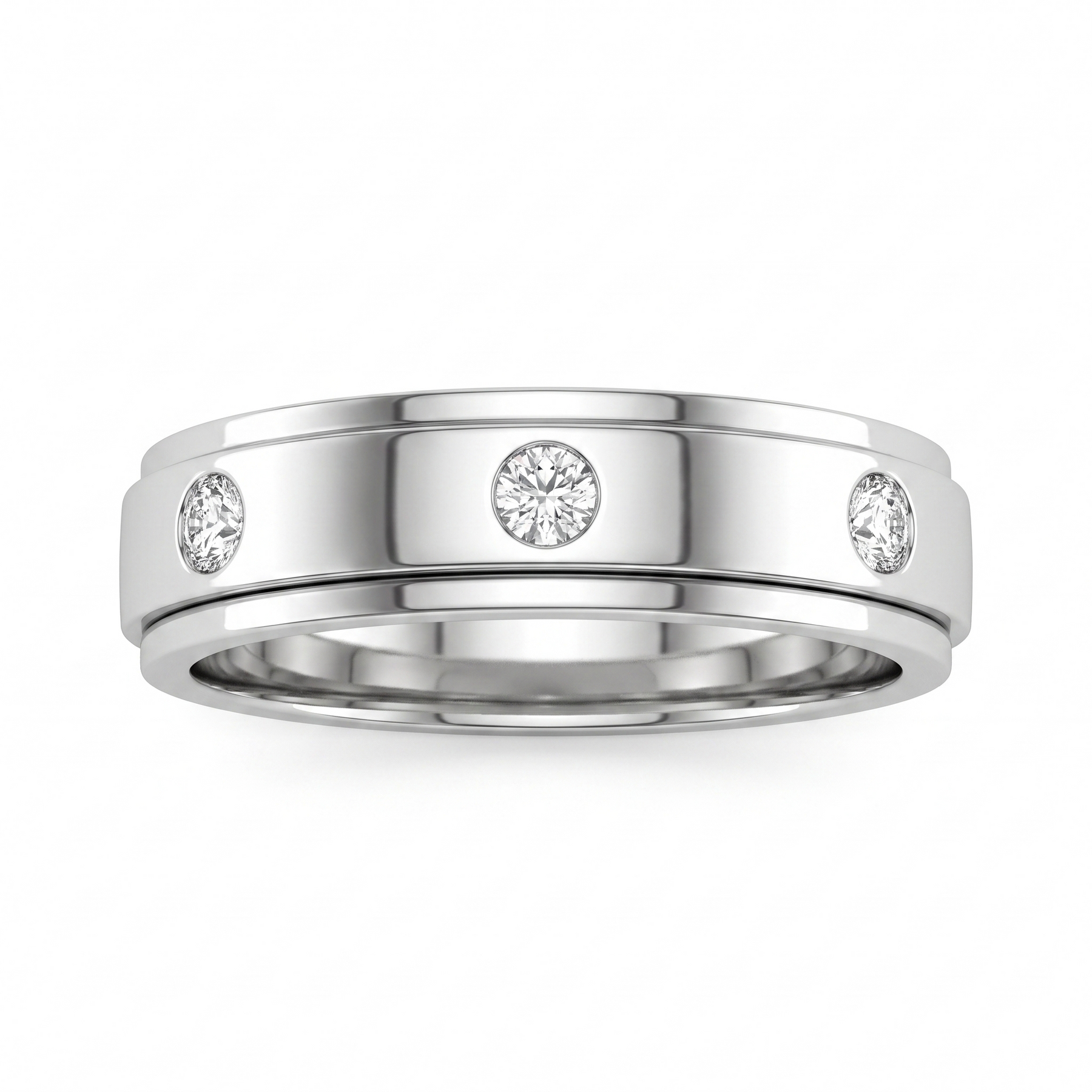 Natural Diamond Wedding Band Ring | 0.21 CT Natural Diamonds | 18K White Gold | Saleh Sallom Jewelry