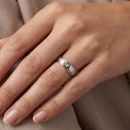 Natural Diamond Wedding Band Ring | 0.21 CT Natural Diamonds | 18K White Gold | Saleh Sallom Jewelry