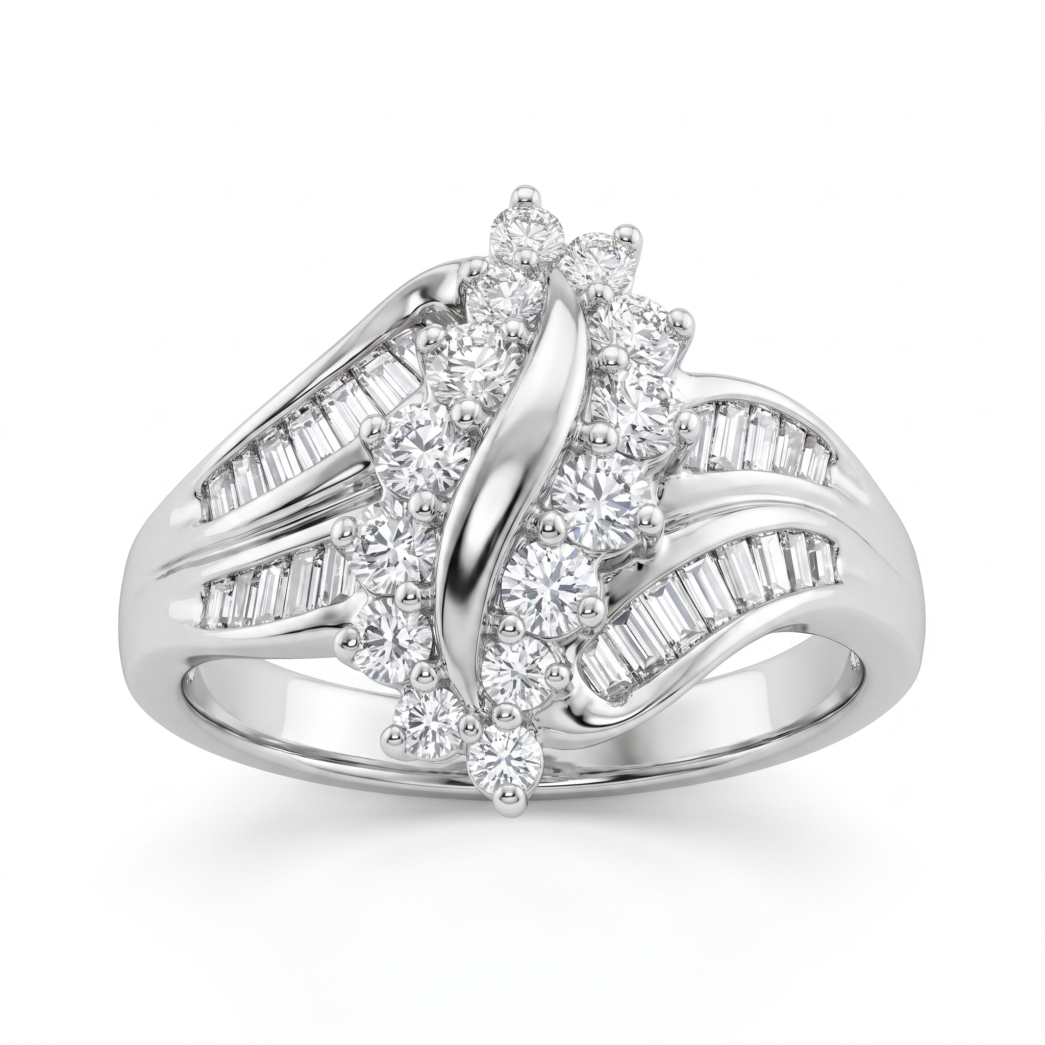 Natural Diamond Statement Ring | 1.00 CT Natural Diamonds | 18K White Gold | IGI Certified | Saleh Sallom Jewelry Main image