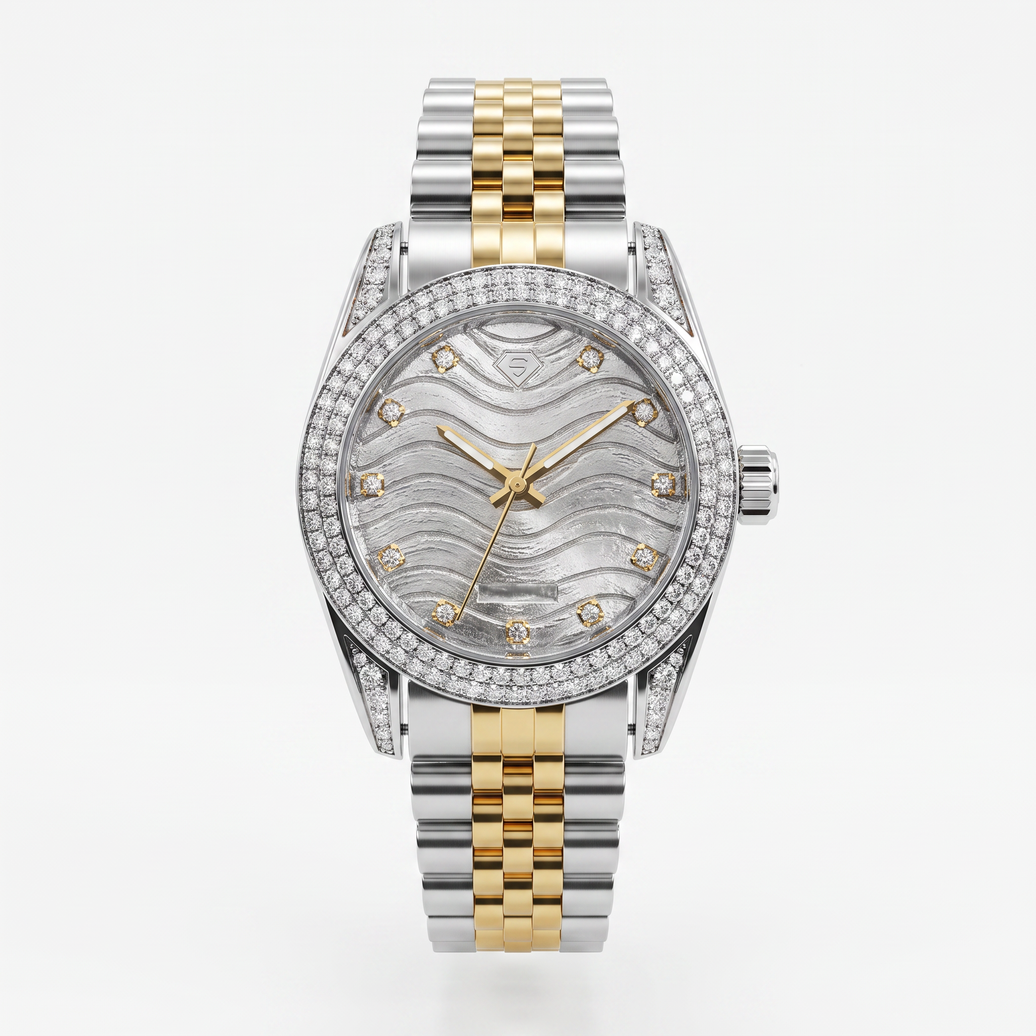 Lab Created Diamond Luxury Watch | 2.98 CT Lab Created Diamonds | D Color | VS1 Clarity | Stainless Steel | Saleh Sallom Main image