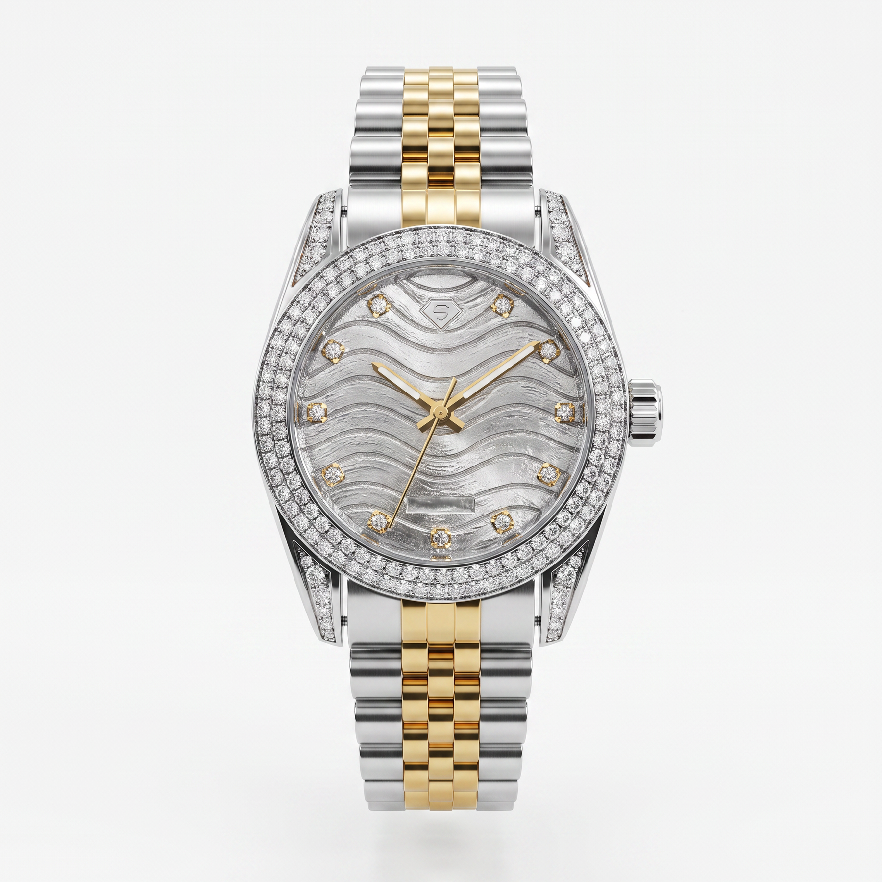 Lab Created Diamond Luxury Watch | 2.98 CT Lab Created Diamonds | D Color | VS1 Clarity | Stainless Steel | Saleh Sallom
