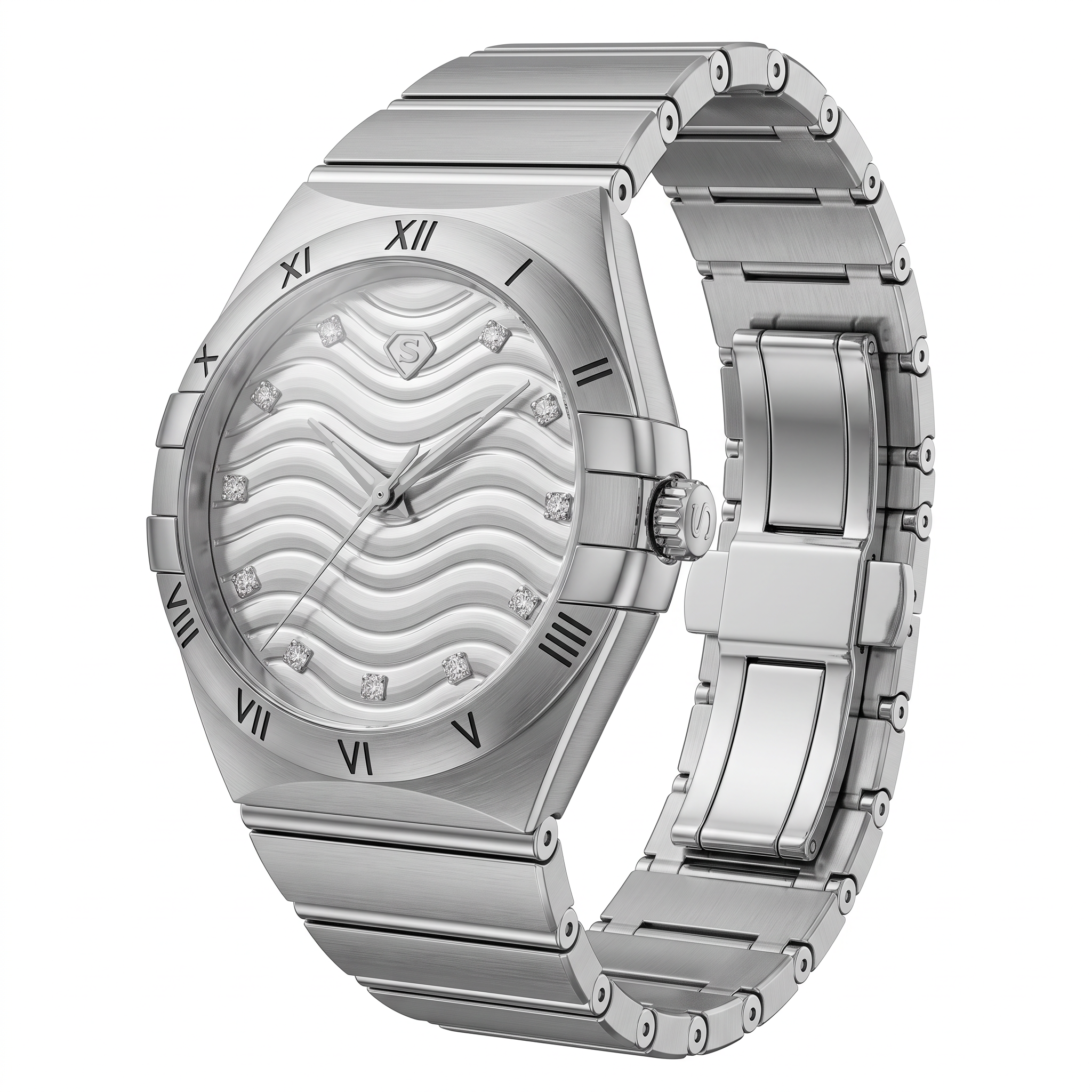 Natural Diamond Luxury Watch | 0.20 CT Natural Diamonds | Stainless Steel | Saleh Sallom | SSJ-WAT-0004 Main image