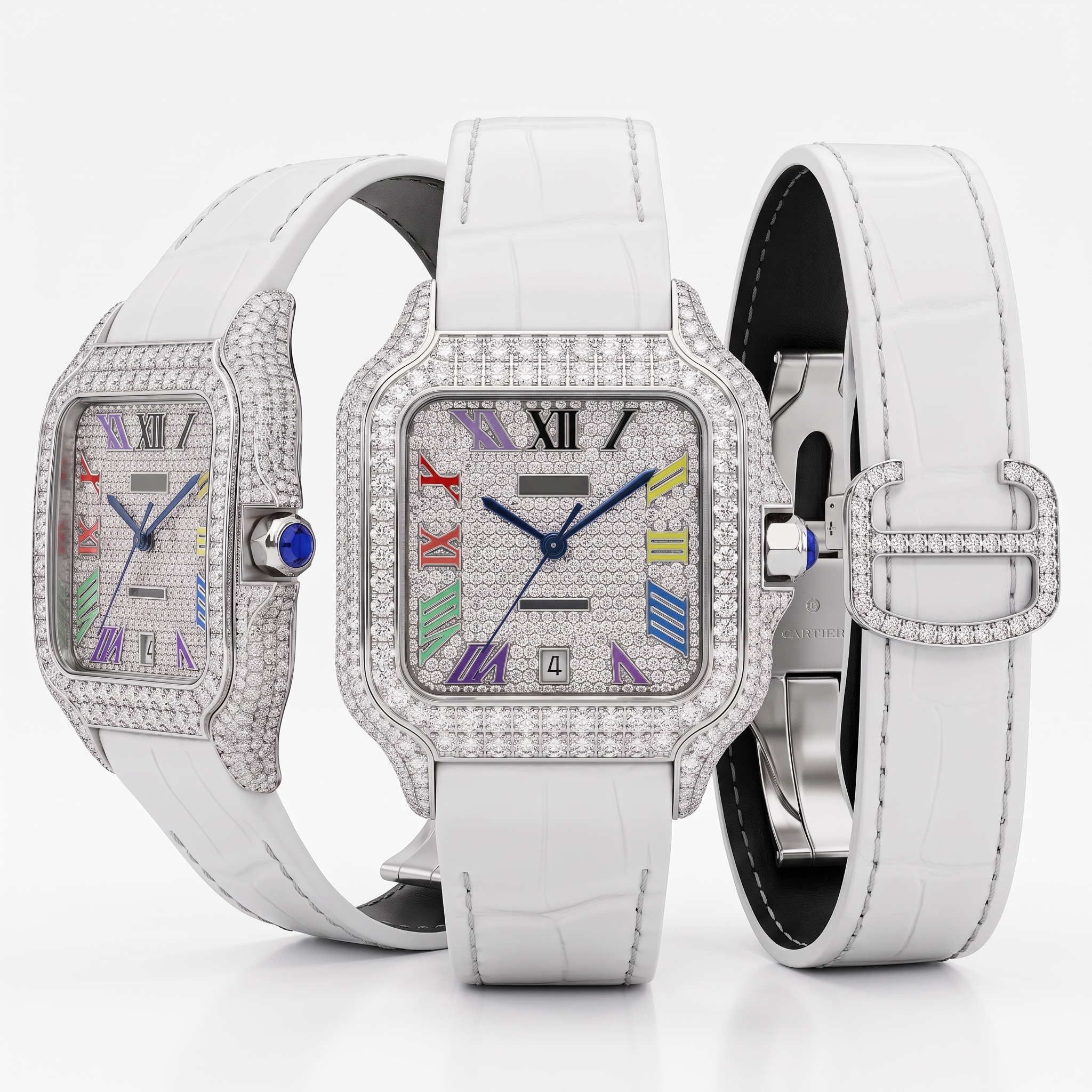 Luxury Mechanical Diamond Watch | 8.15 CT Laboratory created Diamonds | Miyota 8215 Automatic Movement | Sapphire Crystal | Saleh Sallom | SSJ-WAT-0007 Secondary image