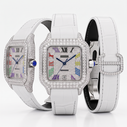 Luxury Mechanical Diamond Watch | 8.15 CT Laboratory created Diamonds | Miyota 8215 Automatic Movement | Sapphire Crystal | Saleh Sallom | SSJ-WAT-0007