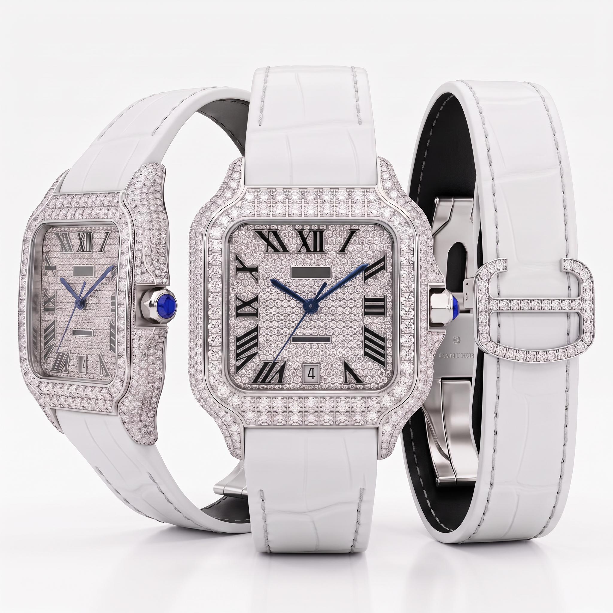 Luxury Mechanical Diamond Watch | 8.15 CT Laboratory created Diamonds | Miyota 8215 Automatic Movement | Sapphire Crystal | Saleh Sallom | SSJ-WAT-0008 Secondary image