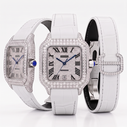 Luxury Mechanical Diamond Watch | 8.15 CT Laboratory created Diamonds | Miyota 8215 Automatic Movement | Sapphire Crystal | Saleh Sallom | SSJ-WAT-0008