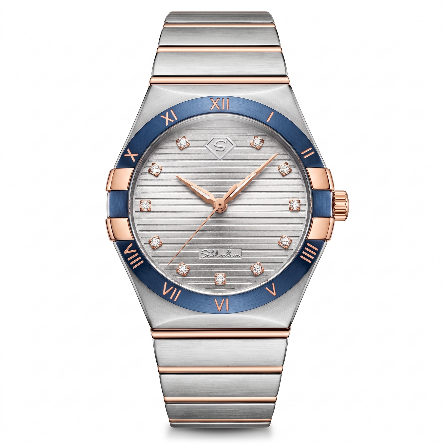 Natural Diamond Luxury Watch | 0.20 CT Natural Diamonds | Stainless Steel Two-Tone | Saleh Sallom | SSJ-WAT-0006