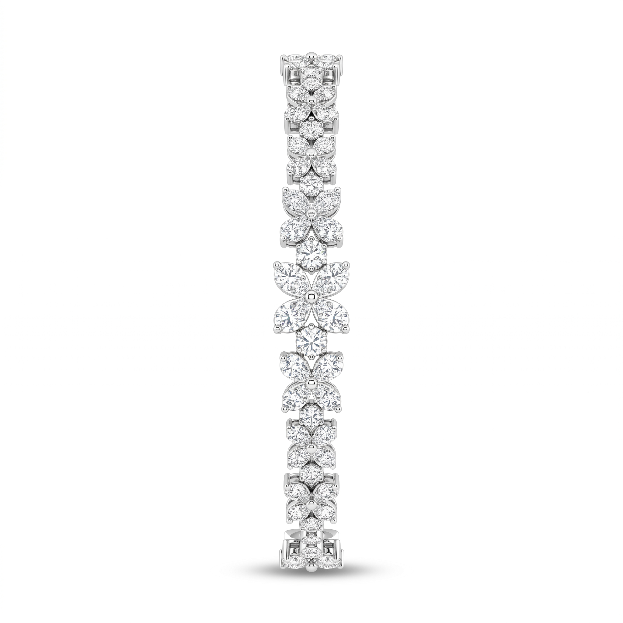 Natural Diamond Floral Tennis Bracelet | 3.05 CT Natural Diamonds | 18K White Gold | Saleh Sallom Jewelry Main image