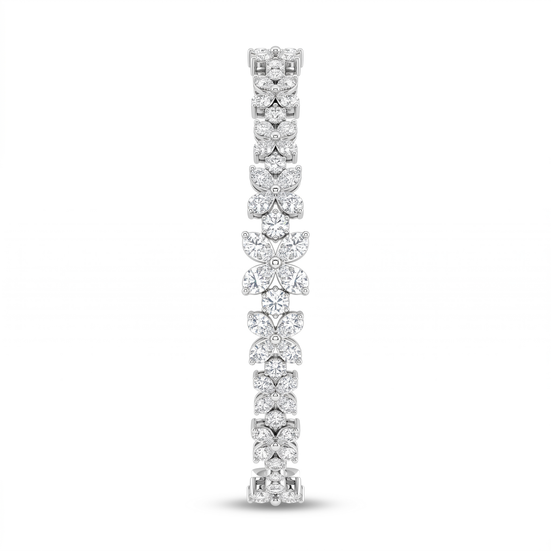 Natural Diamond Floral Tennis Bracelet | 3.05 CT Natural Diamonds | 18K White Gold | Saleh Sallom Jewelry