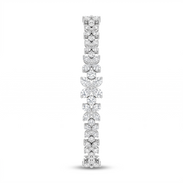 Natural Diamond Floral Tennis Bracelet | 3.05 CT Natural Diamonds | 18K White Gold | Saleh Sallom Jewelry