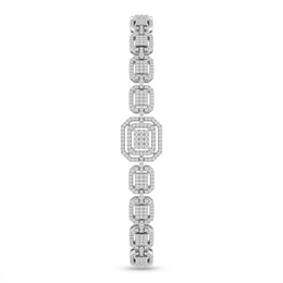 Natural Diamond Geometric Link Bracelet | 1.20 CT Natural Diamonds | 18K White Gold | Saleh Sallom Jewelry